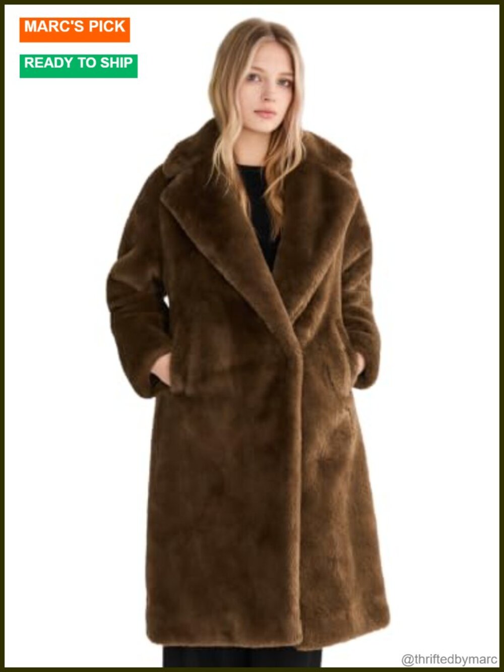 Faux Fur Teddy Coat Fuzzy Fleece Winter Jacket Sherpa Trench Coat